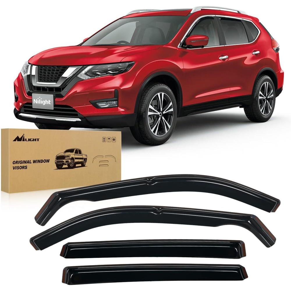 imageNilight in Channel Rain Guards for Nissan Rogue 2021 2022 2023 2024 2025 Original Window Deflectors Vent Window Visors4PCSNissan Rogue 20212024
