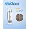 Nilight 2.5” Inlet/Outlet Catalytic Converter with O2 Port for Chevy Silverado Tahoe Suburban GMC Sierra Yukon Canyon,Dodge Ram Durango Dakota,Ford F150 E150 E250 E350 Ranger,Jeep Cherokee Wrangler(3 inch)