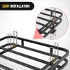 Nilight 32”×26”×4” RV Bumper Mounted Cargo Rack Carrier with Net Fits 4-inch or 4-1/2-inch Bumpers Heavy Duty Luggage Holder Basket for RV Camping Traveling Capacity 350LBS