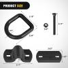 Nilight 4 PCS D Ring Tie Down Anchor 1/2″ Heavy Duty Rings with Screws Bolts on Trailer Truck Bed Cargo 12000 Lbs Break Strength Hook Black