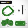 Nilight 4 PCS D Ring Tie Down Anchor 1/2″ Heavy Duty Rings with Screws Bolts on Trailer Truck Bed Cargo 12000 Lbs Break Strength Hook Green