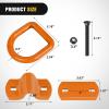 Nilight 4 PCS D Ring Tie Down Anchor 1/2″ Heavy Duty Rings with Screws Bolts on Trailer Truck Bed Cargo 12000 Lbs Break Strength Hook Orange