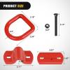Nilight 4 PCS D Ring Tie Down Anchor 1/2″ Heavy Duty Rings with Screws Bolts on Trailer Truck Bed Cargo 12000 Lbs Break Strength Hook Red