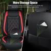Nilight 5 Car Seat Covers Waterproof Faux Leather Cushions Anti-Slip Universal Fit for 5 Passenger Cars Hyundai Honda Accord Kia Civic Corolla Camry CR-V RAV4 Fusion SUV Truck (Full Set, Black)(Black+Red)