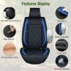Nilight 5 Car Seat Covers Waterproof Faux Leather Cushions Anti-Slip Universal Fit for 5 Passenger Cars Hyundai Honda Accord Kia Civic Corolla Camry CR-V RAV4 Fusion SUV Truck (Full Set, Black)(Black+Blue)