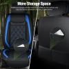 Nilight 5 Car Seat Covers Waterproof Faux Leather Cushions Anti-Slip Universal Fit for 5 Passenger Cars Hyundai Honda Accord Kia Civic Corolla Camry CR-V RAV4 Fusion SUV Truck (Full Set, Black)(Black+Blue)
