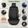 Nilight 5 Car Seat Covers Waterproof Faux Leather Cushions Anti-Slip Universal Fit for 5 Passenger Cars Hyundai Honda Accord Kia Civic Corolla Camry CR-V RAV4 Fusion SUV Truck (Full Set, Black)(Black)