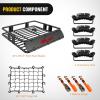 Nilight 51″ X 36″ X 5″ Universal Roof Rack Cargo Basket Heavy-Duty 200LBS Capacity Rooftop Cargo Carrier Luggage Holder & Soft Waterproof|Cargo Bag|Net|Ratchet Straps for SUV Truck Vehicle(43″x 39″x 6″  w/Net Straps)