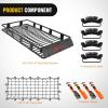 Nilight 51″ X 36″ X 5″ Universal Roof Rack Cargo Basket Heavy-Duty 200LBS Capacity Rooftop Cargo Carrier Luggage Holder & Soft Waterproof|Cargo Bag|Net|Ratchet Straps for SUV Truck Vehicle(84″x 39″x 6″ w/Net Straps)