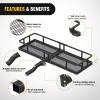 Nilight 53″ X 19″ X 4″ Hitch Cargo Carrier Fits 2-inch Hitch Receiver 500 Lbs Capacity Basket Cargo Net|Ratchet Straps|Hitch Stabilizer for SUV Pickup Camping Traveling(20″x 60″x 7.87″ Hitch Basket)