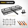Nilight 53″ X 19″ X 4″ Hitch Cargo Carrier Fits 2-inch Hitch Receiver 500 Lbs Capacity Basket Cargo Net|Ratchet Straps|Hitch Stabilizer for SUV Pickup Camping Traveling(19″x 53″x 4″ w/Net Straps Stabilize)