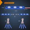 Nilight 8PCS Truck Pickup Bed Light 24LED Blue Cargo Rock Lighting Kits with Switch for Van Off-Road Under Car Side Marker Foot Wells Rail