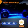 Nilight 8PCS Truck Pickup Bed Light 24LED Blue Cargo Rock Lighting Kits with Switch for Van Off-Road Under Car Side Marker Foot Wells Rail
