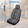 Nilight Car Seat Cover 2PCS Black Brown Breathable Mesh Interior Covers with Removable Headrest Airbag Compatible Universal for Cars Truck and SUV Front Seats(Black Stripe)