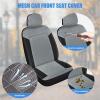 Nilight Car Seat Cover 2PCS Black Brown Breathable Mesh Interior Covers with Removable Headrest Airbag Compatible Universal for Cars Truck and SUV Front Seats(Black Grey Combo)