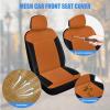 Nilight Car Seat Cover 2PCS Black Brown Breathable Mesh Interior Covers with Removable Headrest Airbag Compatible Universal for Cars Truck and SUV Front Seats(Black Brown Combo)