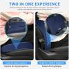 Nilight Car Seat Cushion Black Leather Breathable Mesh Splicing Cushion Memory Foam Suitable for Daily Life Driving Relieves Sciatica and Tialbone Pain Improves Drive Visibility(Blue Velvet)
