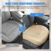 Nilight Car Seat Cushion Cover Beige Leather Front Seats Waterproof Anti-Slip with Storage Bag Wraps Bottom Fits Cars Sedan Van SUV Truck(Beige Triangle)