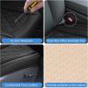 Nilight Car Seat Cushion Cover Beige Leather Front Seats Waterproof Anti-Slip with Storage Bag Wraps Bottom Fits Cars Sedan Van SUV Truck(Black Rhombus)