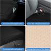 Nilight Car Seat Cushion Cover Beige Leather Front Seats Waterproof Anti-Slip with Storage Bag Wraps Bottom Fits Cars Sedan Van SUV Truck(Black Triangle)
