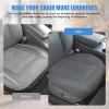 Nilight Car Seat Cushion Cover Beige Leather Front Seats Waterproof Anti-Slip with Storage Bag Wraps Bottom Fits Cars Sedan Van SUV Truck(Grey Triangle)