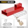 Nilight Forklift Trailer Hitch Attachment Fits 2 Inch Receiver Clamp on Pallet Fork Trailer Towing Adapter with Safety Chain & 5/8” Hitch Pin Clip Red(Forklift Trailer Hitch 5.5in width)