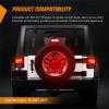 Nilight JK Tail Light LED Red Running Stop Brake Turn Signals Lights White Reverse Back Up DOT APPROVED Smoked Lens Taillight Compatible with 2007-2018 Wrangler JKU(JK 2007-2017 Tire Brake Light Double Row)