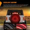 Nilight JK Tail Light LED Red Running Stop Brake Turn Signals Lights White Reverse Back Up DOT APPROVED Smoked Lens Taillight Compatible with 2007-2018 Wrangler JKU(Ford Bronco 2021-2025 Tire Brake Light)
