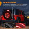 Nilight JK Tail Light LED Red Running Stop Brake Turn Signals Lights White Reverse Back Up DOT APPROVED Smoked Lens Taillight Compatible with 2007-2018 Wrangler JKU(JK 2007-2017 Tire Brake Light Double Row)