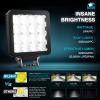 Nilight LED Light Pods 2 PCS 4 Inch 16LED Super Slim Flood Beam Square Driving Work Offroad Side Ditch Lights Built-in EMC for Tractor Truck Motorbike Boat ATV(4Inch 16Led Light Pods 2Pcs)