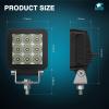 Nilight LED Light Pods 2 PCS 4 Inch 16LED Super Slim Flood Beam Square Driving Work Offroad Side Ditch Lights Built-in EMC for Tractor Truck Motorbike Boat ATV(3Inch 9Led Light Pods 2Pcs)