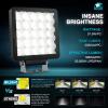 Nilight LED Light Pods 2 PCS 4 Inch 16LED Super Slim Flood Beam Square Driving Work Offroad Side Ditch Lights Built-in EMC for Tractor Truck Motorbike Boat ATV(5Inch 25Led Light Pods 2Pcs)
