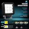 Nilight LED Light Pods 2 PCS 4 Inch 16LED Super Slim Flood Beam Square Driving Work Offroad Side Ditch Lights Built-in EMC for Tractor Truck Motorbike Boat ATV(3Inch 9Led Light Pods 2Pcs)