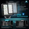 Nilight LED Light Pods 2 PCS 4 Inch 16LED Super Slim Flood Beam Square Driving Work Offroad Side Ditch Lights Built-in EMC for Tractor Truck Motorbike Boat ATV(4Inch 16Led Light Pods 2Pcs)