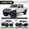 Nilight Off-Road Fender Flares Kit Compatible with 2007-2018 Wrangler JK (2/4 Doors) Heavy-Duty Solid Steel Black Textured Fenders for Unlimited JK Front & Rear Flat-4pcs(JK-63D)(For 2020-2025 Gladiator JT)