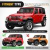 Nilight Off-Road Fender Flares Kit Compatible with 2007-2018 Wrangler JK (2/4 Doors) Heavy-Duty Solid Steel Black Textured Fenders for Unlimited JK Front & Rear Flat-4pcs(JK-63D)(For 2018-2025 Sahara)