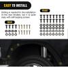 Nilight Off-Road Fender Flares Kit Compatible with 2007-2018 Wrangler JK (2/4 Doors) Heavy-Duty Solid Steel Black Textured Fenders for Unlimited JK Front & Rear Flat-4pcs(JK-63D)(For 2007-2018 JK)