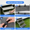 Nilight RV Step Covers 4 Pack 19 x 7.5 inches, Non Slip Camper Stair Cover Rug with Hook & Loop Works on Electrical Manual RV Stairs Carpet Step Rug for Mobile Home Camper Trailers Steps Outside, Gray(3pcs 22″ with Snap Fasteners)