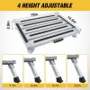 Nilight RV Step Stool Aluminum Folding Platform Steps 19×14.5 RV Steps 4 Levels Adjustable Step Stool with Anti-Slip Surface Rubber Feet Handle Supports Up to 500lbs for Camper Travel Trailer, Silver(Silver)