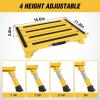 Nilight RV Step Stool Aluminum Folding Platform Steps 19×14.5 RV Steps 4 Levels Adjustable Step Stool with Anti-Slip Surface Rubber Feet Handle Supports Up to 500lbs for Camper Travel Trailer, Silver(Yellow)