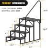 Nilight RV Steps with Handrail, 3 Steps Hot Tub Steps Outdoor RV Stairs Step Portable Mobile Motor Home Stairs for Camper Travel Trailers Dock Entry Steps 5th Wheel RV Porch with Anti-Slip Handrail(4 Steps)