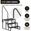 Nilight RV Steps with Handrail, 3 Steps Hot Tub Steps Outdoor RV Stairs Step Portable Mobile Motor Home Stairs for Camper Travel Trailers Dock Entry Steps 5th Wheel RV Porch with Anti-Slip Handrail(3 Steps)