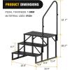 Nilight RV Steps with Handrail, 3 Steps Hot Tub Steps Outdoor RV Stairs Step Portable Mobile Motor Home Stairs for Camper Travel Trailers Dock Entry Steps 5th Wheel RV Porch with Anti-Slip Handrail(3 Steps)