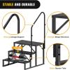Nilight RV Steps with Handrail, 3 Steps Hot Tub Steps Outdoor RV Stairs Step Portable Mobile Motor Home Stairs for Camper Travel Trailers Dock Entry Steps 5th Wheel RV Porch with Anti-Slip Handrail(3 Steps)