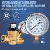 Nilight RV Water Pressure Regulator for RV Camper, Water Hose Pressure Regulator with Oil Filled Gauge and Inlet, Brass Lead-free Adjustable RV Water Pressure Regulator Valve for Camper Travel Trailer(Screwdriver Adjustable & Oil Filled Gauge)