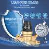 Nilight RV Water Pressure Regulator for RV Camper, Water Hose Pressure Regulator with Oil Filled Gauge and Inlet, Brass Lead-free Adjustable RV Water Pressure Regulator Valve for Camper Travel Trailer(Handwheel adjustment & Oil Filled Gauge)