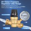 Nilight RV Water Pressure Regulator for RV Camper, Water Hose Pressure Regulator with Oil Filled Gauge and Inlet, Brass Lead-free Adjustable RV Water Pressure Regulator Valve for Camper Travel Trailer(Handwheel adjustment & Oil Filled Gauge)