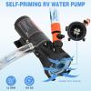 Nilight RV Water Pump, 12v Water Pump 3.5 GPM 45 PSI with Pressure Switch and Strainer Heavy Duty Diaphragm Pump 12 Volt DC Upgrade Self-Priming Low Noice for RV Marine Yacht Caravan Camper Trailer(12.0GPM Macerator Pump)
