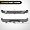 Nilight Rear Bumper Compatible for 1984-1993 1994 1995 1996 1997 1998 1999 2000 2001 Jeep Cherokee XJ with 2” Hitch Receiver and Upgraded 18w LED Light Pods Offroad Textured black(Rear-Black)