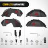 Nilight Rear Inner Fender Liners Steel Wheel Cover Fit for 2007-2018 Wrangler JK JKU 4WD (4-Door/2-Door) Unlimited Bolt-on Style Fender Flares Splash Guards(4Pcs Front+Rear JL 2018-2025)
